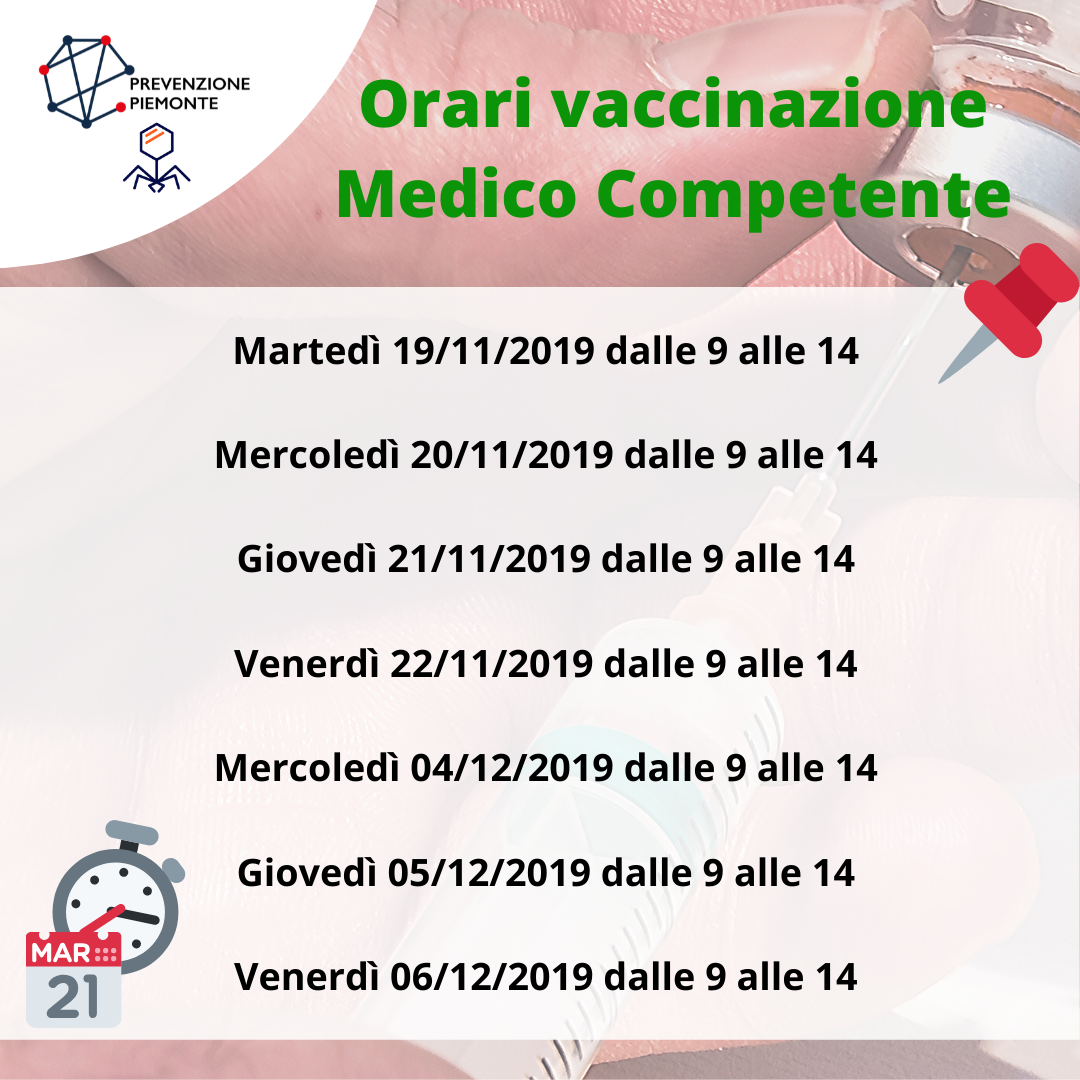 tabella orari medico competente